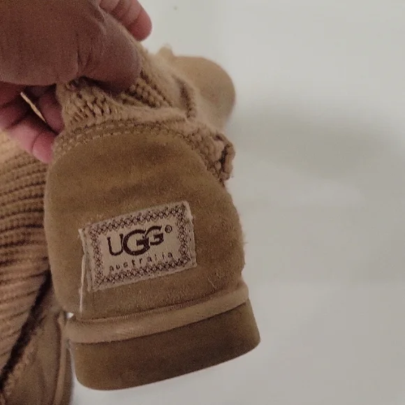 Women's Tan Knit Boots - Picture 3 of 4